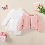 Cute Baby Girl Dress & Plaid Cardigan Set