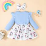 Toddler Girl Corduroy Dress with Bow Headband
