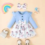 Toddler Girl Corduroy Dress with Bow Headband