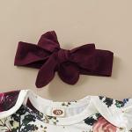 Maroon Floral Ruffled Baby Girl Outfit Set