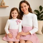 Toddler Girl Plaid Dress and Sweatshirt Set