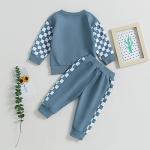 Plaid Long Sleeve Toddler Outfit Set for Boys