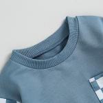 Plaid Long Sleeve Toddler Outfit Set for Boys