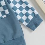 Plaid Long Sleeve Toddler Outfit Set for Boys