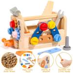 TONZE Kids Wooden Tool Set for Toddlers
