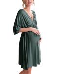 Ekouaer 3 in 1 Maternity/Nursing Nightgown, Dark Green