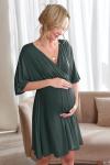Ekouaer 3 in 1 Maternity/Nursing Nightgown, Dark Green
