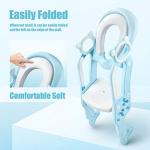 GrowthPic Potty Training Toilet Seat with Step Stool Ladder for Boys – Toddler Toilet Trainer for Kids Ages 2-9, Adjustable Height, Soft Padded Seat, Non-Slip & Foldable – Blue