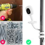 iTODOS Baby Monitor Mount Compatible with Nanit Pro Smart Baby Monitor & Flex Stand, Versatile Twist Mount Without Tools or Wall Damage,Travel Baby Monitor Accessory -White