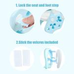 GrowthPic Potty Training Toilet Seat with Step Stool Ladder for Boys – Toddler Toilet Trainer for Kids Ages 2-9, Adjustable Height, Soft Padded Seat, Non-Slip & Foldable – Blue