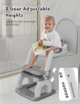 Potty Training Seat with Step Stool, Toddler Potty Training Toilet Seat with Non-Slip Step Splash Guard Safety Handles and Waterproof Cushion, 2 In 1 Toddler Potty Seat