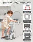 Potty Training Seat with Step Stool, Toddler Potty Training Toilet Seat with Non-Slip Step Splash Guard Safety Handles and Waterproof Cushion, 2 In 1 Toddler Potty Seat