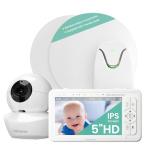 Babysense True Sleep HD Video Baby Monitor with Camera and Audio & Baby Sleep Breathing Movement Monitor, No Wifi, Non Wearable Non Contact Monitoring with 2 Under-Mattress Sensors, Full Crib Coverage