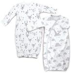 Organic Baby Kimono Gowns with Mitts, 0-6 Months