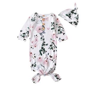 Moru Organic Cotton Floral Baby Girl Gown