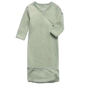 Organic Cotton Kimono Gown for Infants - Sage