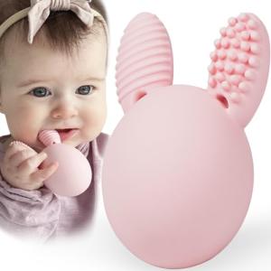 Pink Bunny Egg Teether and Rattle Toy