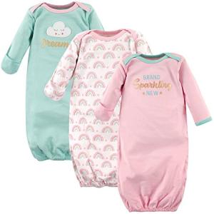 Luvable Friends Baby Girls' 3 Pack Nightgowns