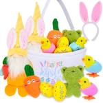Newchin 9-Piece Easter Basket Plush Toy Set