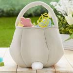 Personalized Teal and Grey Plush Easter Bunny Bag