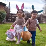 Personalized Teal and Grey Plush Easter Bunny Bag