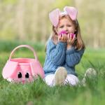 Pink Bunny Basket for Easter Egg Hunts