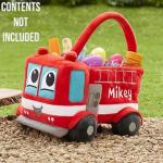Personalized Fire Truck Plush Basket for Kids