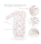 Organic Kimono Gown for Baby (0-6 Months)
