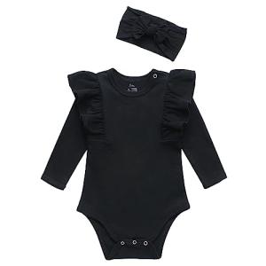 O2 BABY Organic Cotton Ruffle Romper with Headband