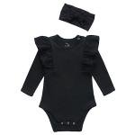 O2 BABY Organic Cotton Ruffle Romper with Headband