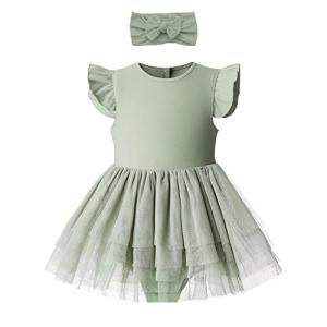 Organic Cotton Baby Girl Ruffle Romper Set