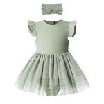 Organic Cotton Baby Girl Ruffle Romper Set
