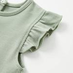 Organic Cotton Baby Girl Ruffle Romper Set