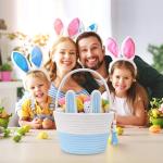 Personalized Blue Bunny Easter Basket for Kids