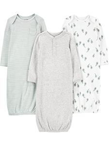 Carter's 3-Pack Cotton Avocado Baby Gowns