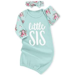 Newborn Baby Girl Little Sister Sleeper Gown