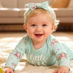 Newborn Baby Girl Little Sister Sleeper Gown