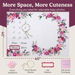 Baby Girl Monthly Milestone Blanket - Floral Design