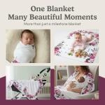 Baby Girl Monthly Milestone Blanket - Floral Design