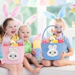 Kids' Easter Bunny Gift Basket with Card (Blue)