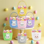 Kids' Easter Bunny Gift Basket with Card (Blue)