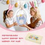 Personalized Bunny Easter Basket for Kids - Blue