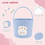 Personalized Bunny Easter Basket for Kids - Blue