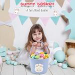 Personalized Bunny Easter Basket for Kids - Blue