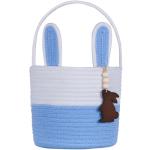 Easter Basket for Kids with Bunny Tag - Blue