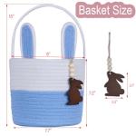 Easter Basket for Kids with Bunny Tag - Blue