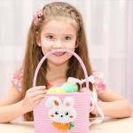 DIYASY Easter Bunny Basket for Kids – Pink