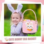 DIYASY Easter Bunny Basket for Kids – Pink