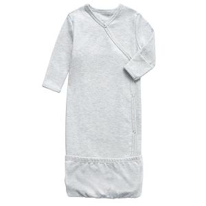 Organic Cotton Kimono Gown for Infants - Gray