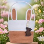 Easter Basket for Kids with Bunny Tag Handle